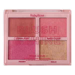Paleta Rubor E Iluminador Shine Rose Ruby Rose